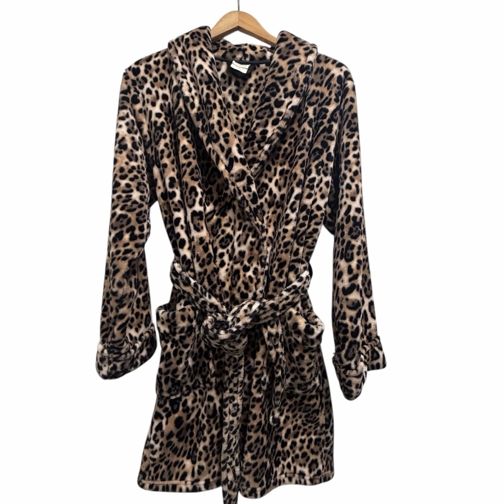 Soma Leopard Print Short Robe - Like New - Women’s S/M